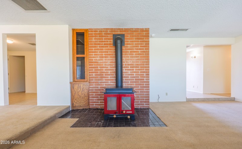 Wood Stove in Family Room