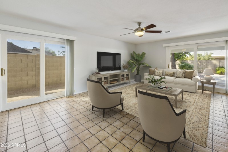 Family/flex room Virtually staged