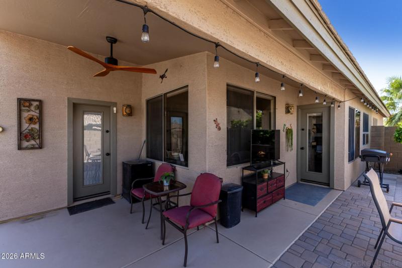 Covered patio seating