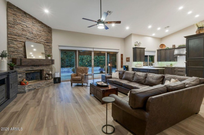 Wide plank wood flooring throughout.