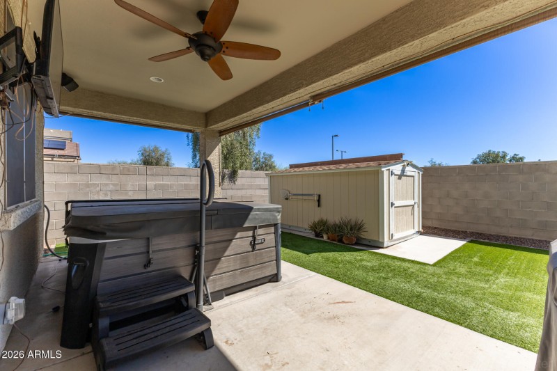 Covered Patio With Shedada