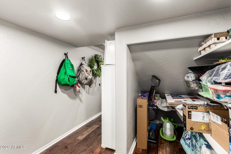 Under stairs mud room