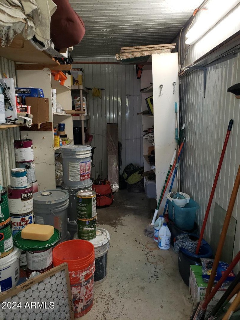 Storage room in garage