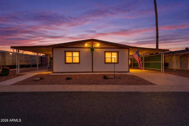 Arizona twilight over a mobile home (1)