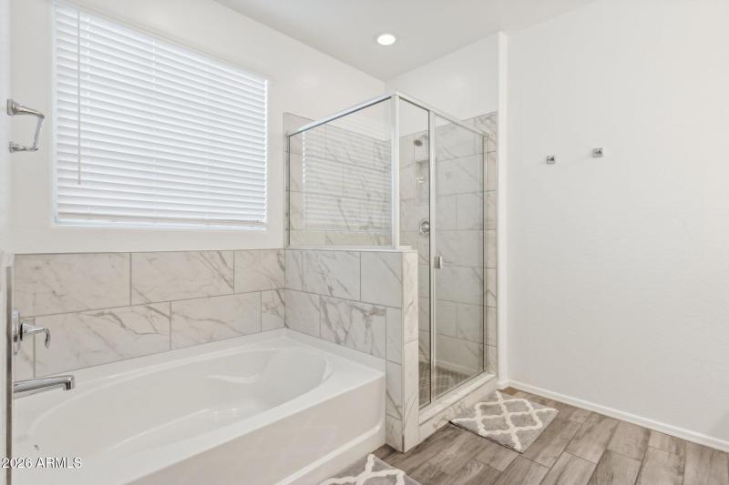 Fully Tiled Shower and Soaking Tub