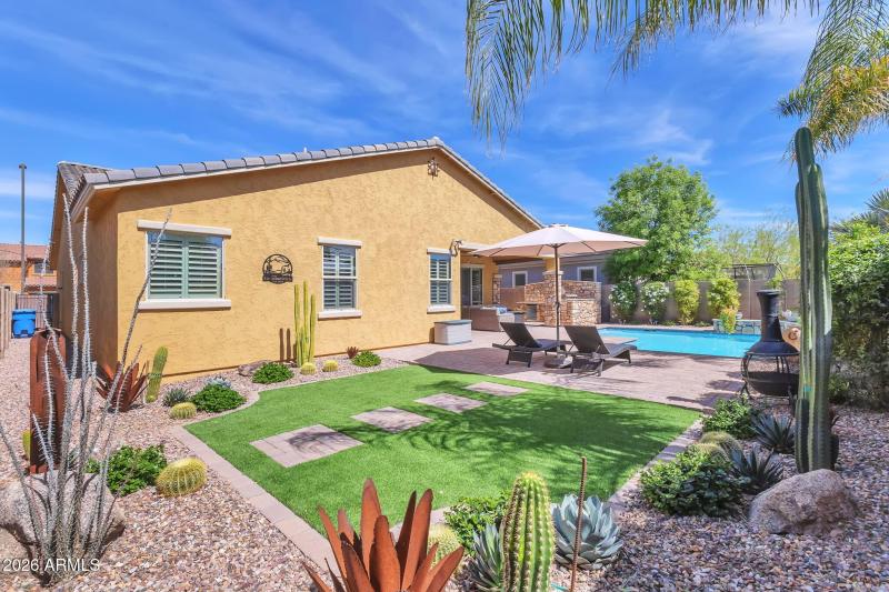 Low maintenance backyard