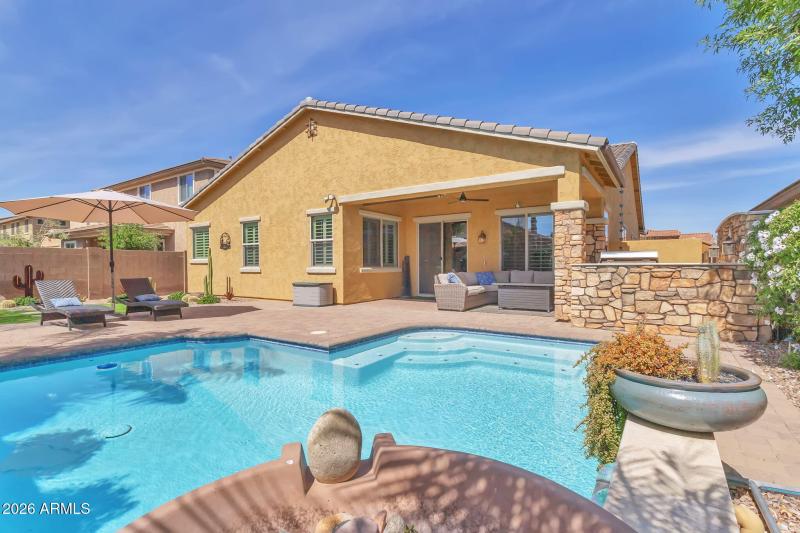 beautiful pool and back of home