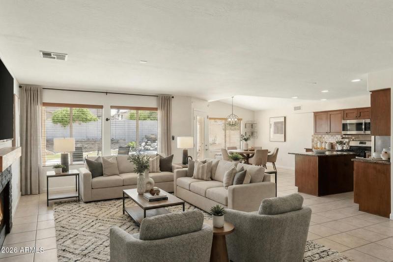 Great room virtual staged