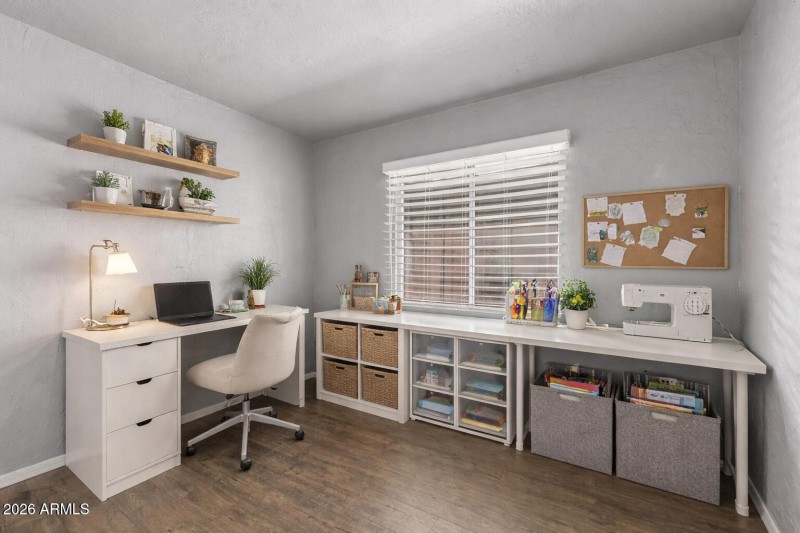 Bright and organized home office space (