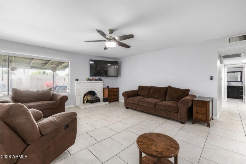 Spacious living room with modern touches