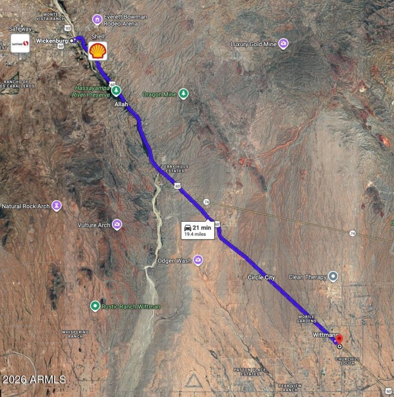 Aerial Directions to Wickenburg