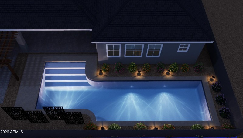 Pool night plan view