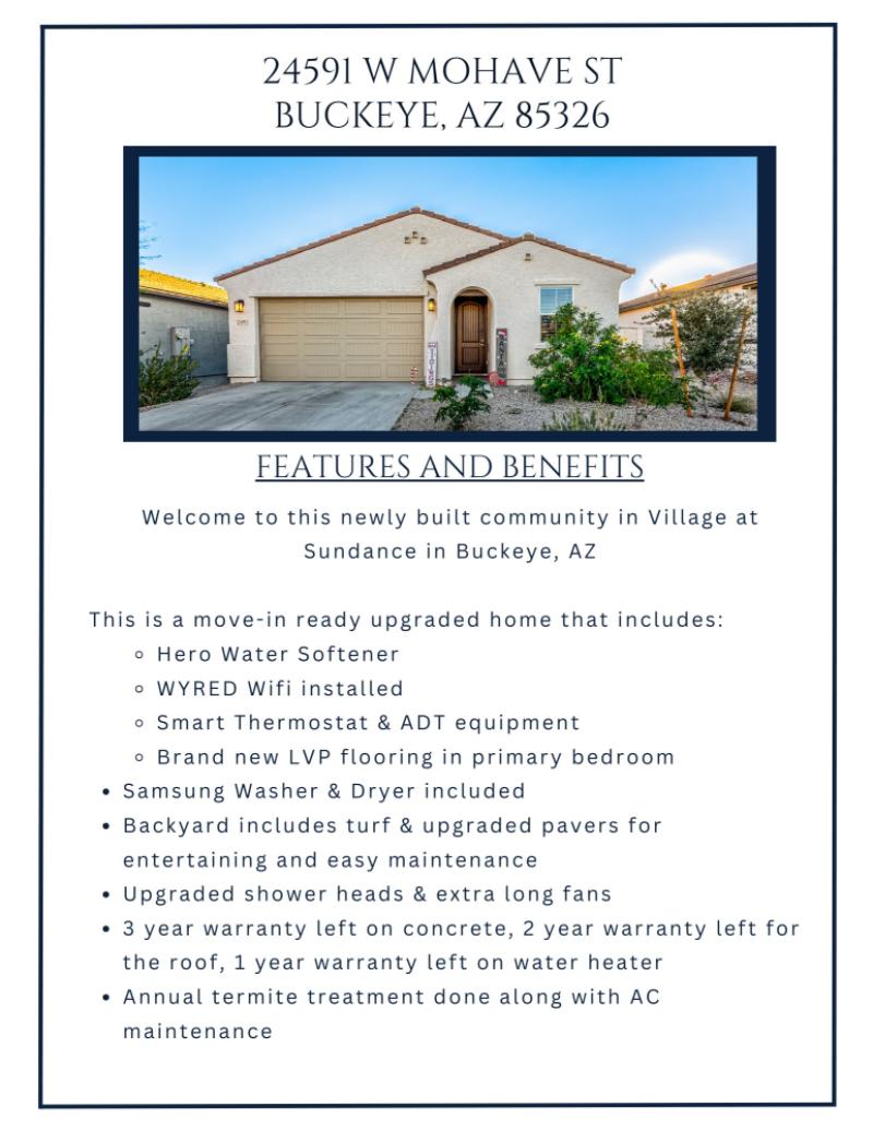 Features & Benefits List