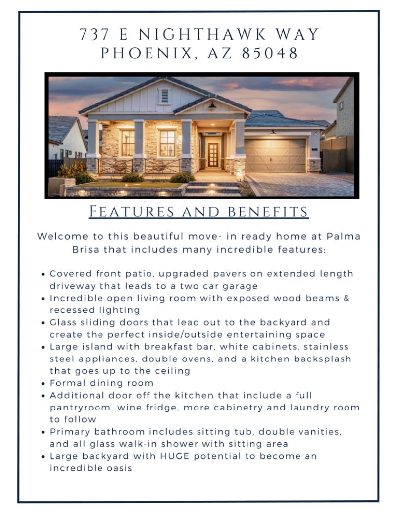 Features & Benefits List