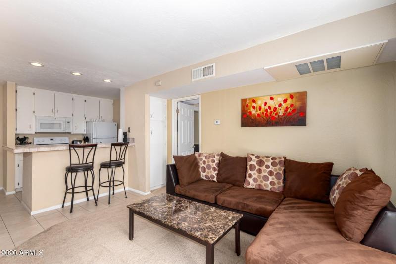 Living Room to Bedroom and Kitchen