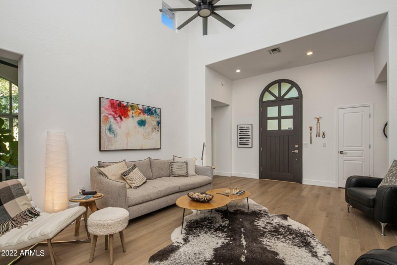 Living Room with High Ceilings