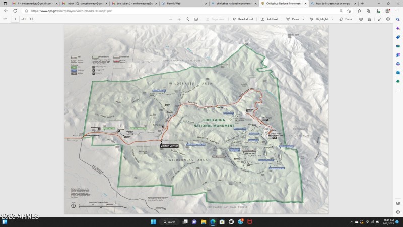 Chiricahua Ntl Monument Map