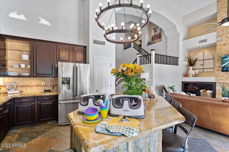 Spacious Island with baby items