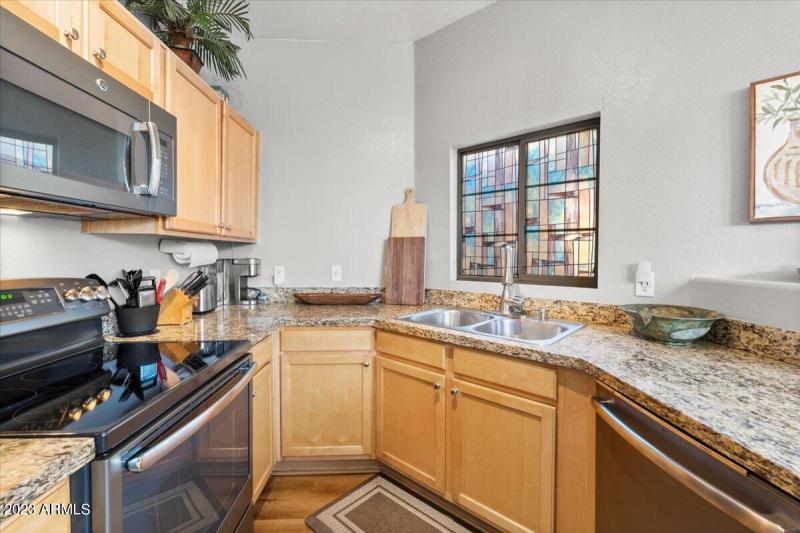 Kitchen with SS Appliances