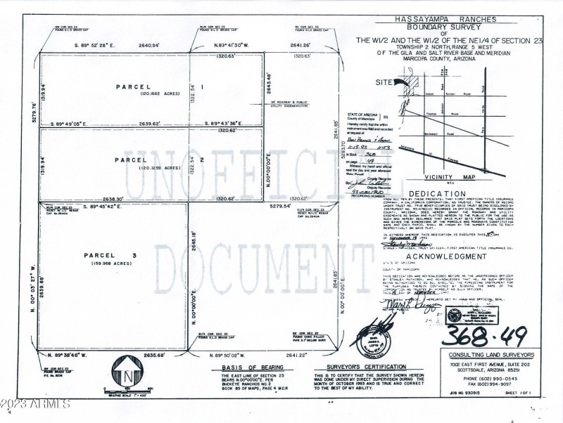 HASSAYAMPA RANCHES BOUNDARY SURVEY