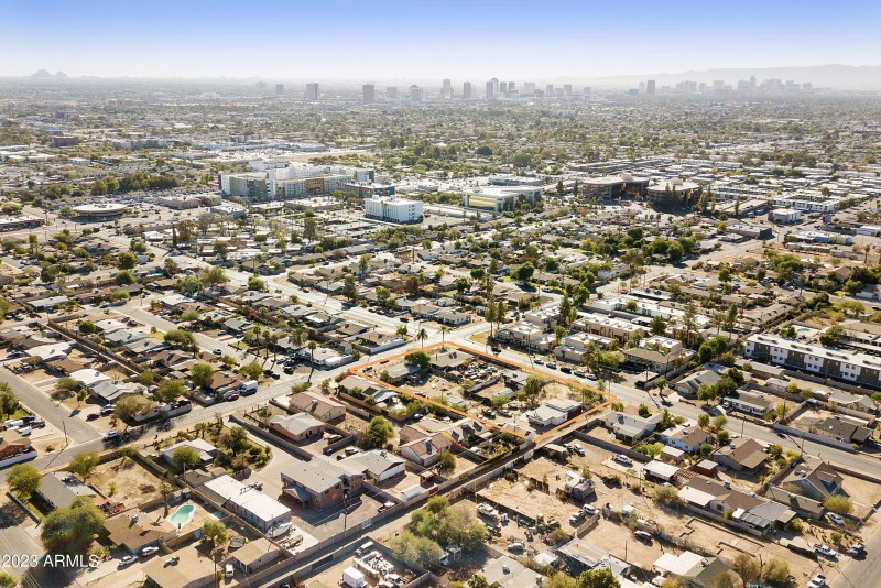 Aerial view facing south