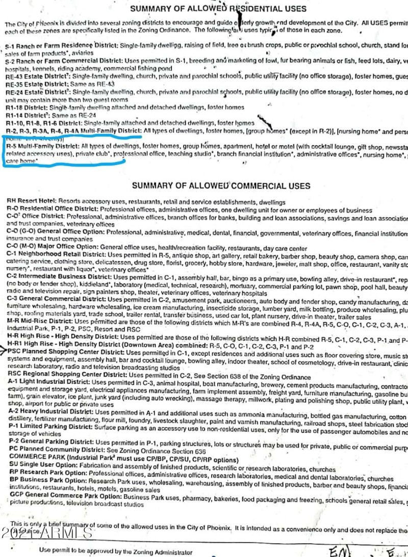 City allowed uses
