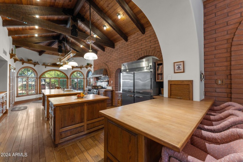 Working Beam View into Kitchen