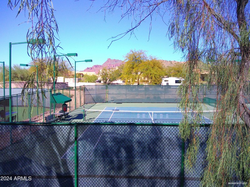 Tennis courts with views of Red Mountain