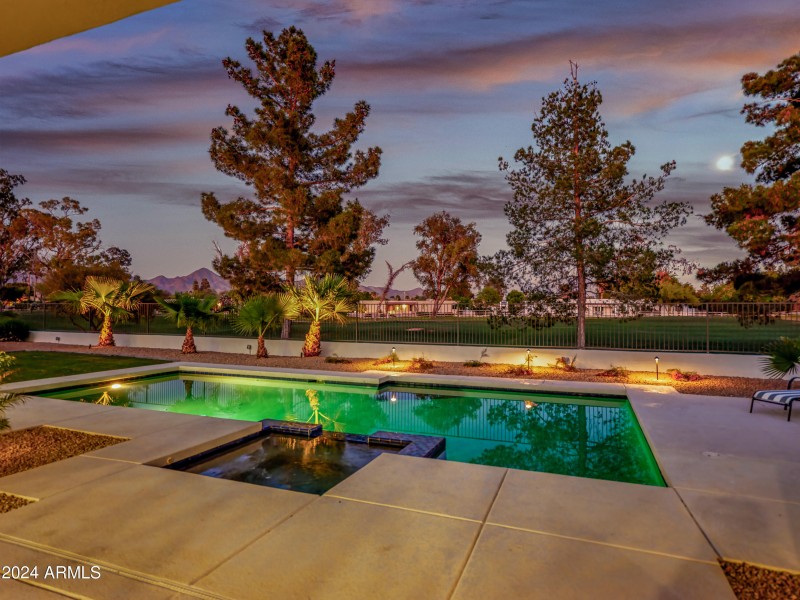 Resort-Style Pool at Dusk