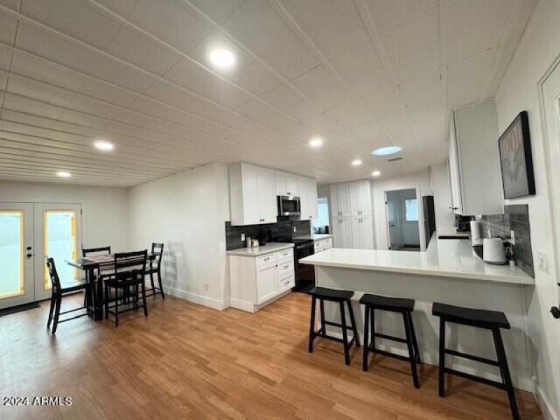dining area and breakfast bar