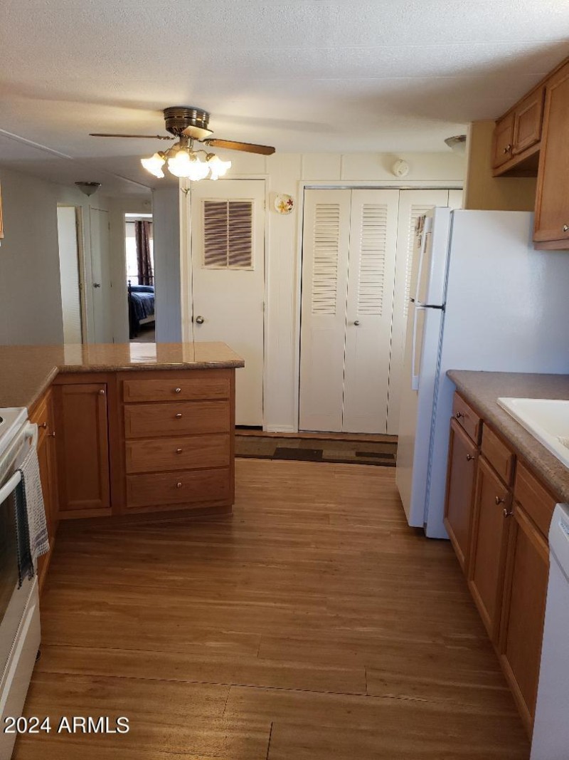 Kitchen view of laundry