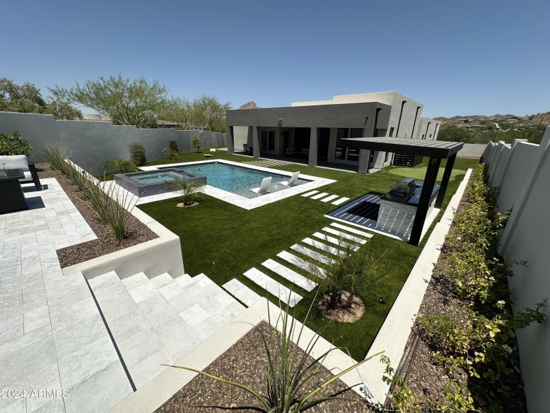 Backyard photo from elevated area