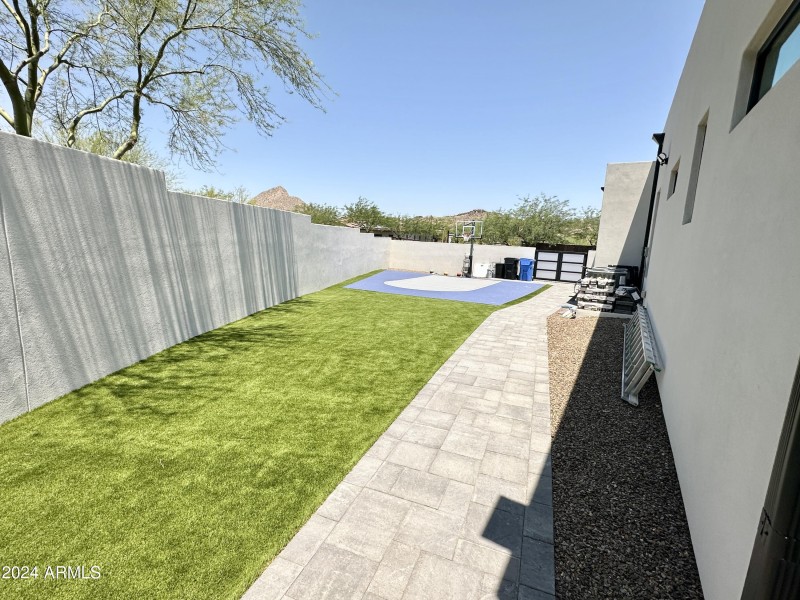 View toward sports court and rv gate