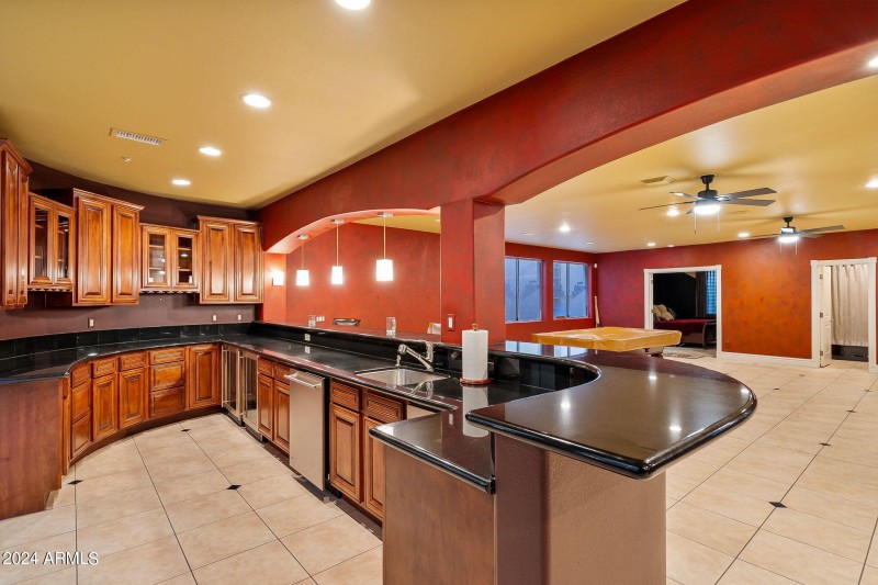 Amazing Wet Bar with Gleaming Cabinetry