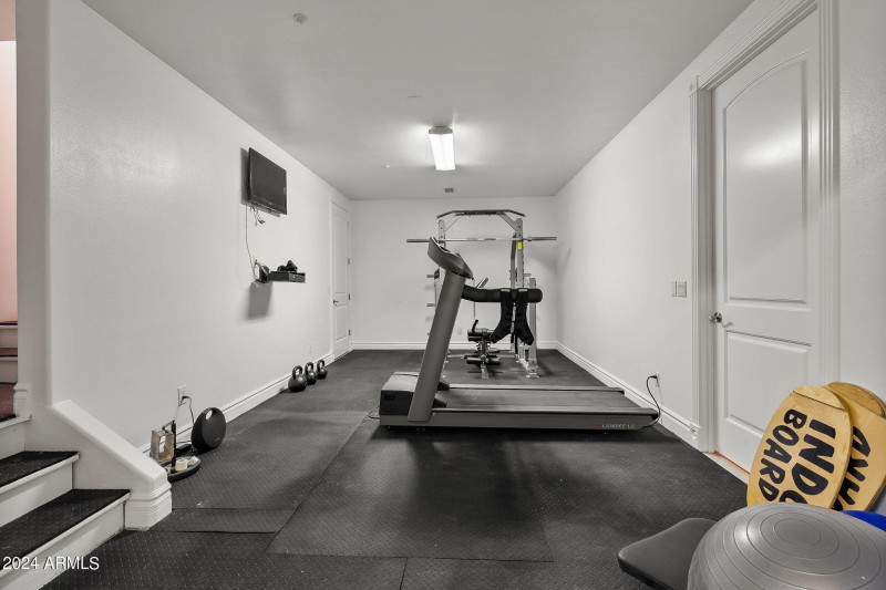 Exercise Rm w/Bsmt & Garage Entrances