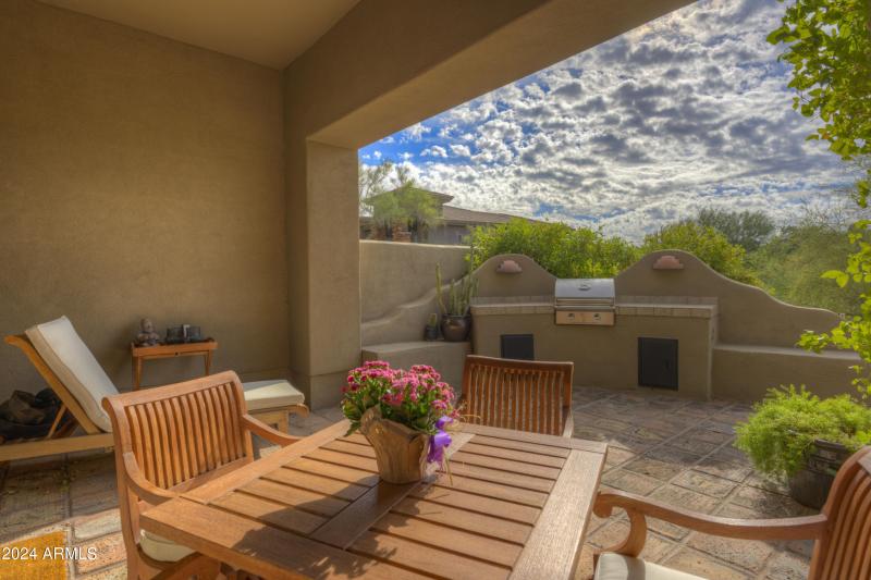 Covered patio for dining and reading