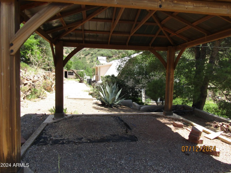 under the gazebo