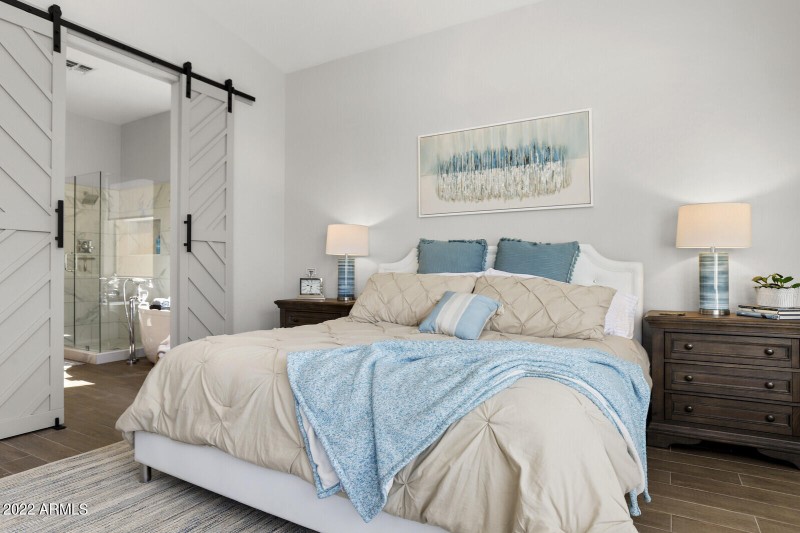 Primary Bed w/barn doors