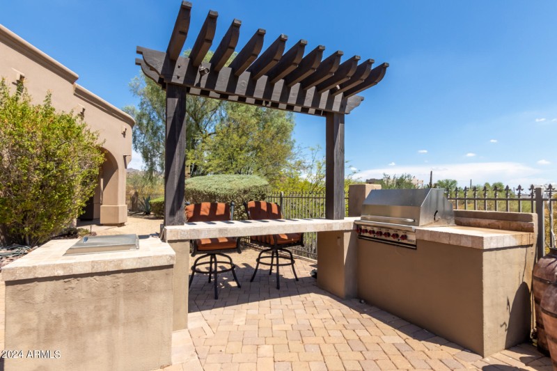 Custom BBQ Under Pergola