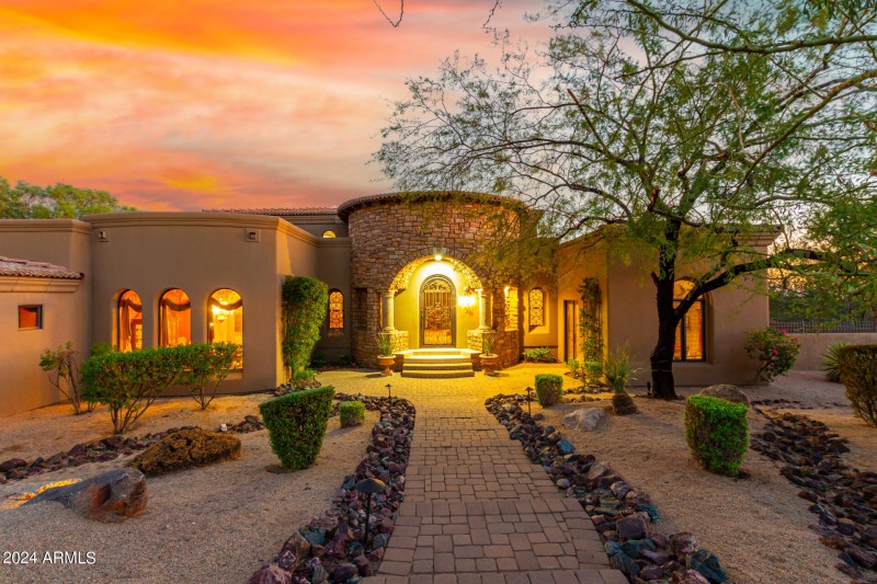 Inviting Front Entry at Dusk