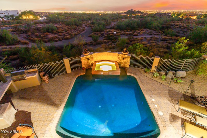 Desert-View Pool with Custom Features