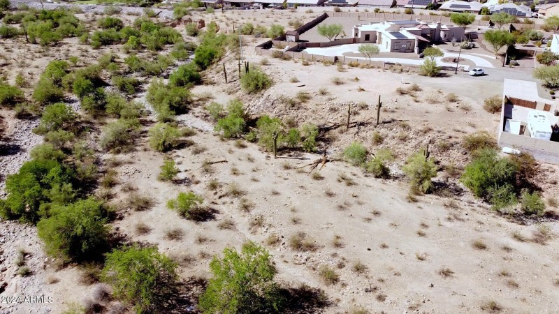 View of wash snaking through the back