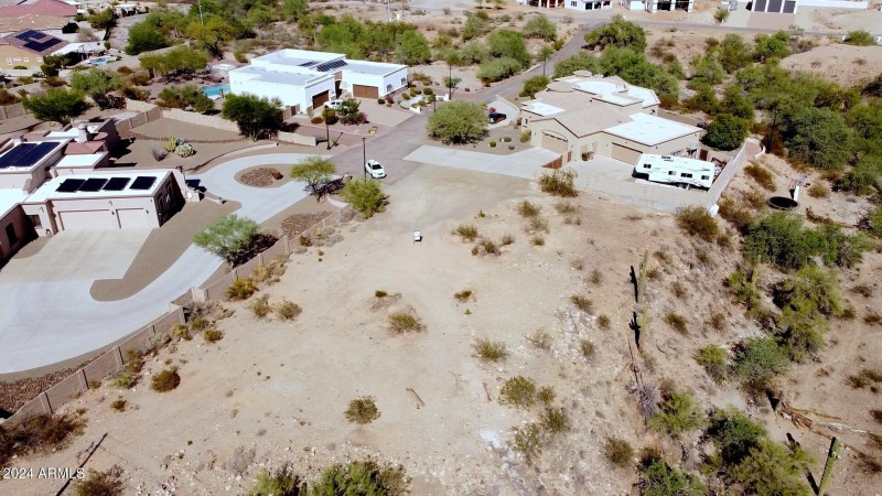 Close up high aerial view