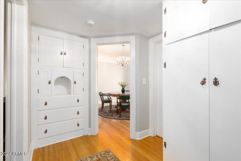Hallway with built-ins