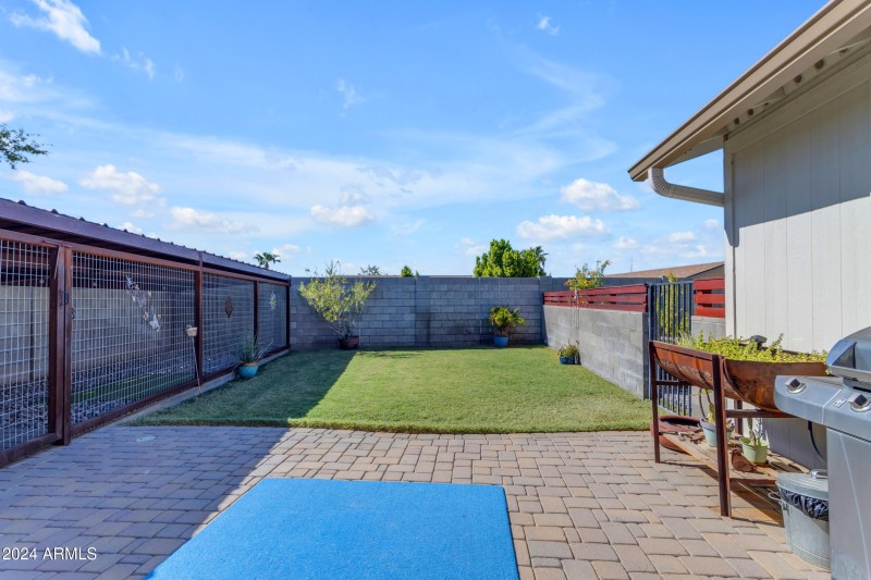 Backyard with Pavers and Grass