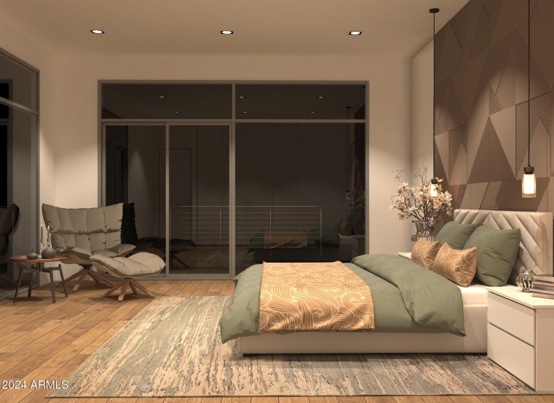 Bedroom Rendering at night