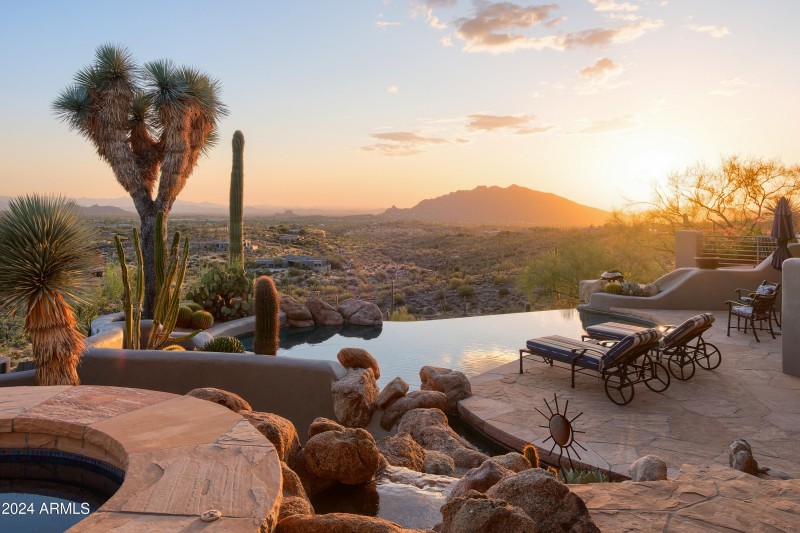 Pool at sunset