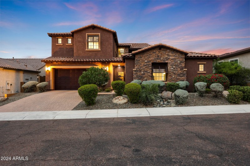 Exterior Front at Twilight