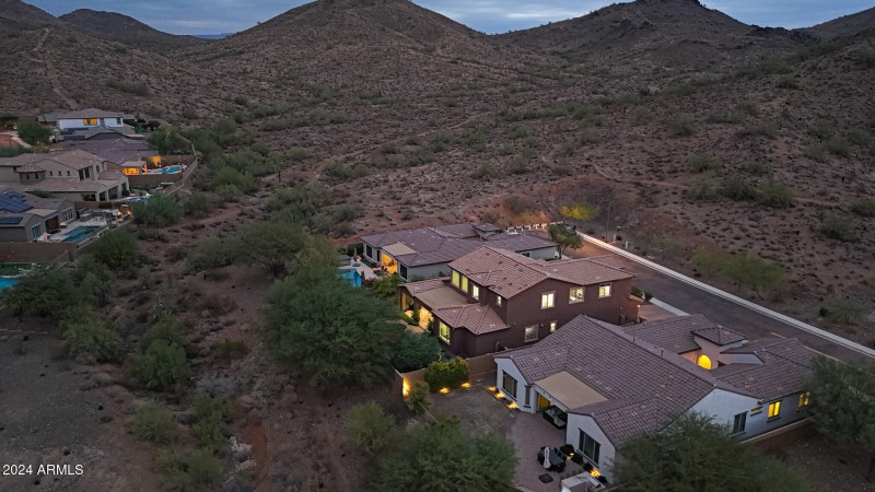 Aerial Property View at Twilight