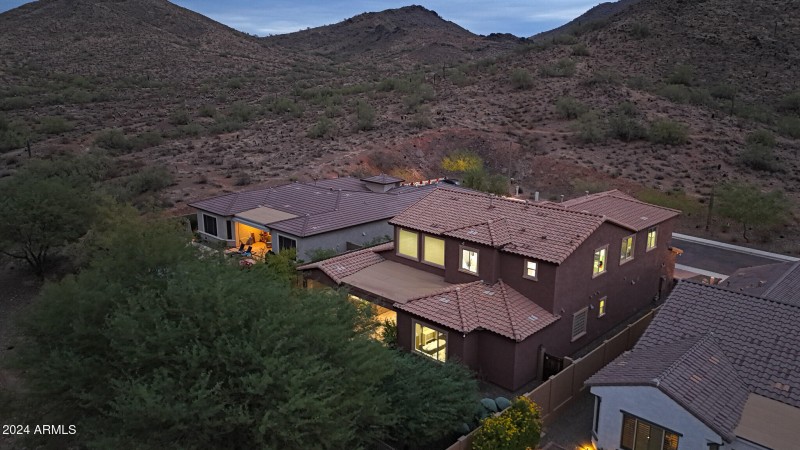 Aerial Property View at Twilight